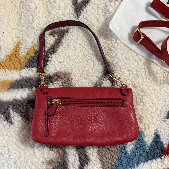 Max New York mini red leather clutch/cosmetic bag/crossbody bag - Picture 3 of 9